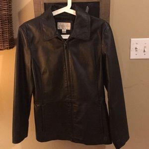 Worthington black leather jacket size small